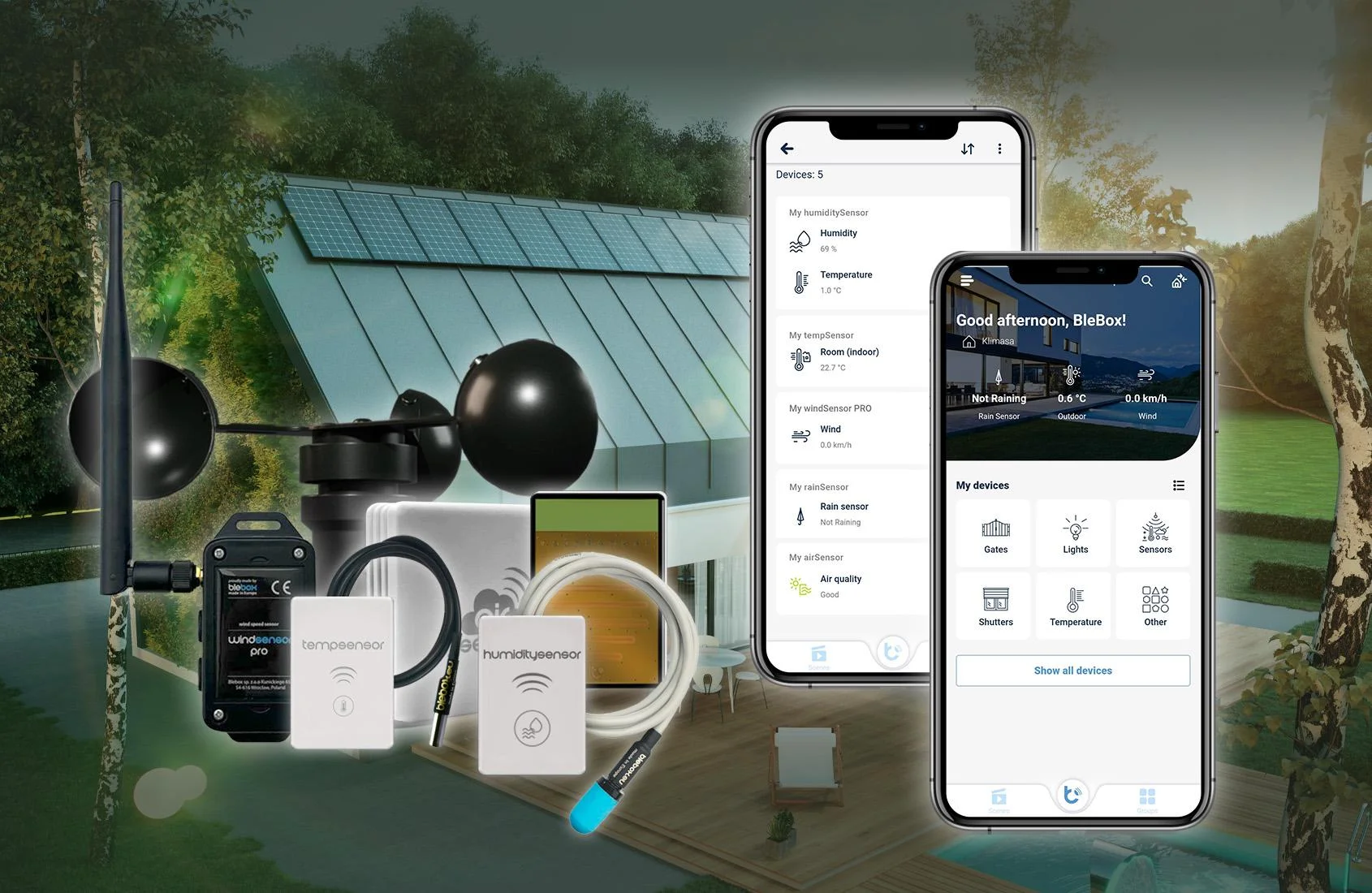 BleBox windSensor Pro - połącz go z innymi sensorami BleBox i zachwyć się jego wielofunkcyjnością i wszechstronnością