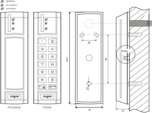 czytnik zblizeniowy roger prt12em bk 4af9542b67df4df19488cd5247b70dfb