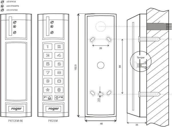 czytnik zblizeniowy roger prt12em bk c5f9779adb2449c1af039fa2576a8788