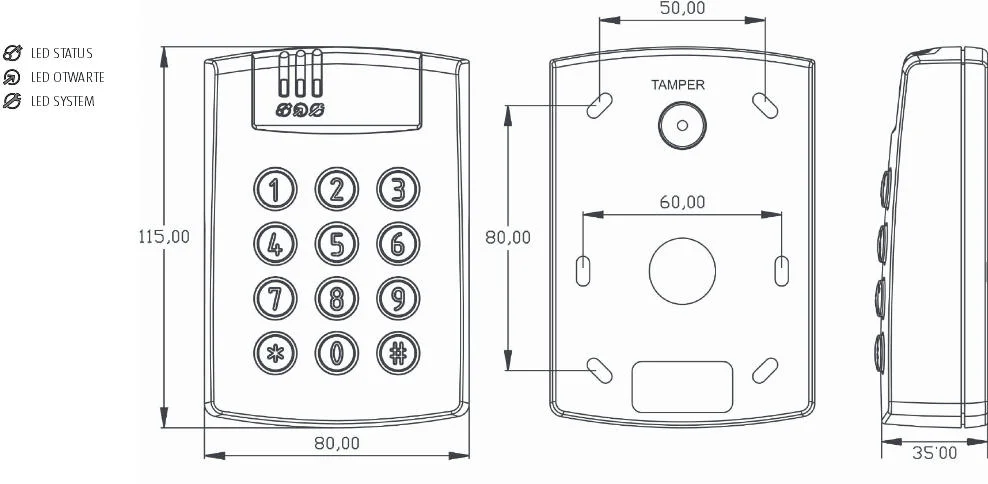 Czytnik zbliżeniowy ROGER PRT64LT