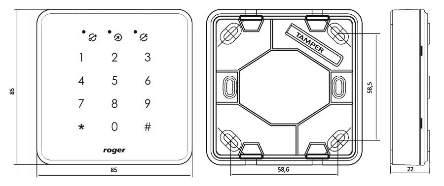 WIDOKI ORAZ SPOSÓB INSTALACJI CZYTNIKA PRT82MF