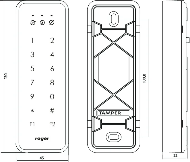 Czytnik zbliżeniowy ROGER PRT84MF-BK
