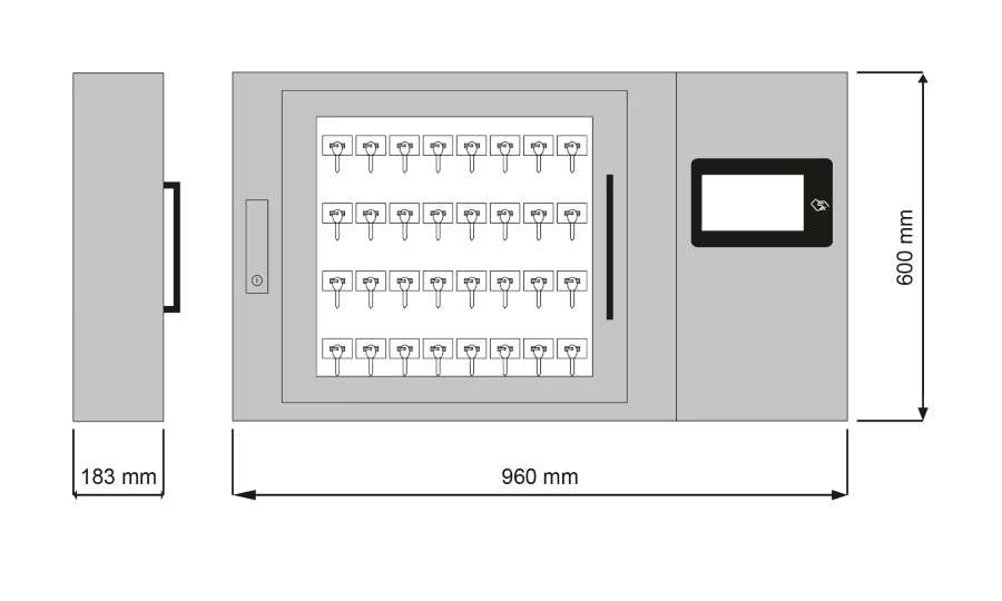 Elektroniczny depozytor kluczy ROGER RKD32-16 (16 slotów) - licencje do obsługi