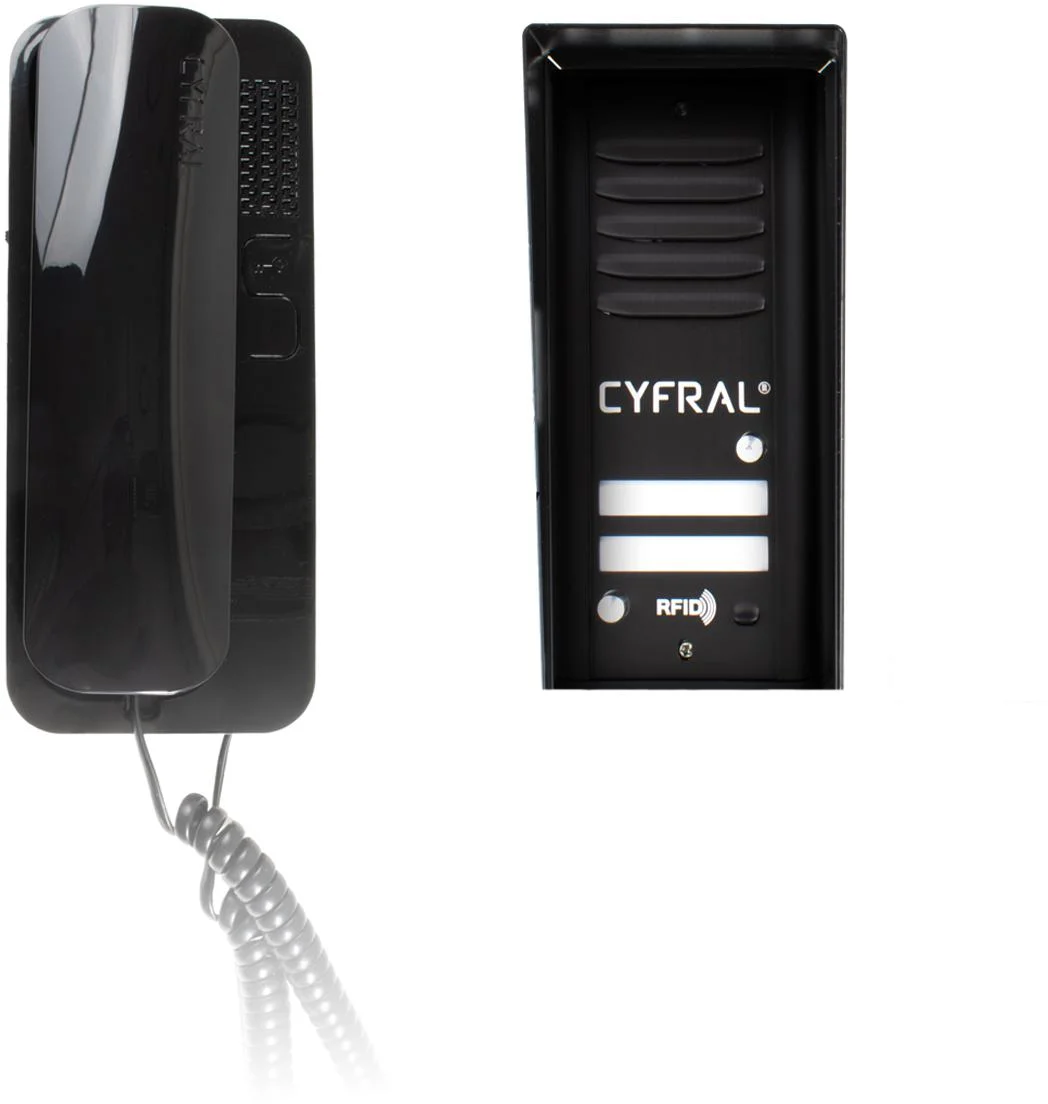 DOMOFON CYFRAL COSMO 2-LOKATORKI CZARNA KASETA CZARNE UNIFONY 