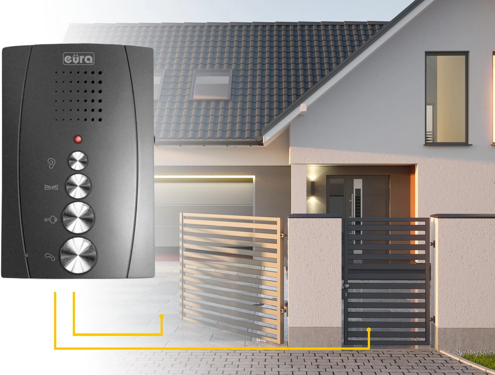 Domofon EURA ADP-12A3 "INVITO" - wybierz nowoczesny domofon z unifonem obsługującym dwa wejścia!