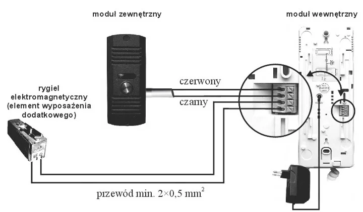 DOMOFON EURA ADP-20A3 Grafitowo Biały* 7017