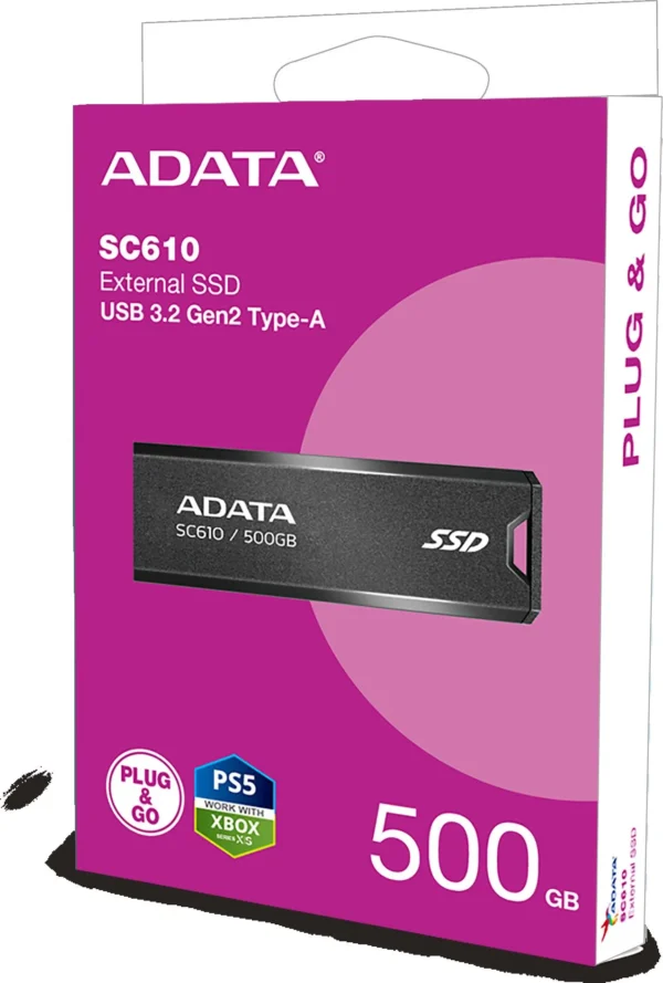 dysk zewnetrzny ssd adata sc610 500gb usb32a czarny aee7cfbb01194b9091afe29abde6c20c