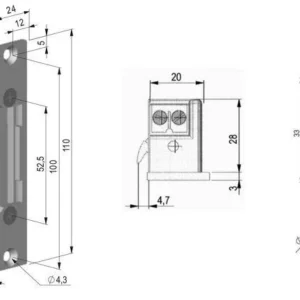 elektrozaczep symetryczny z blokada scot es s12acdc b profi abcd7a291e11469e9c5f47d8fc020268