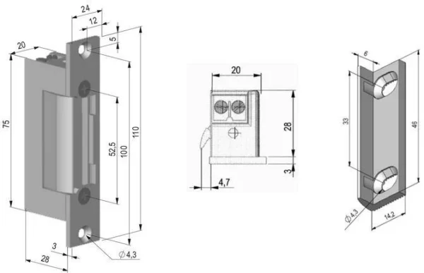 elektrozaczep symetryczny z blokada scot es s12acdc b profi abcd7a291e11469e9c5f47d8fc020268