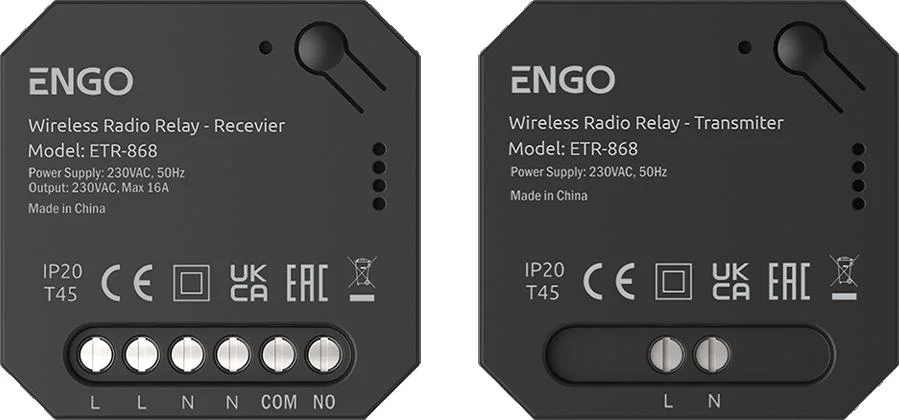 ENGO Controls ETR-868 - Przekaźnik bezprzewodowy EngoLink, sterowany radiowo, 868Mhz, 230V