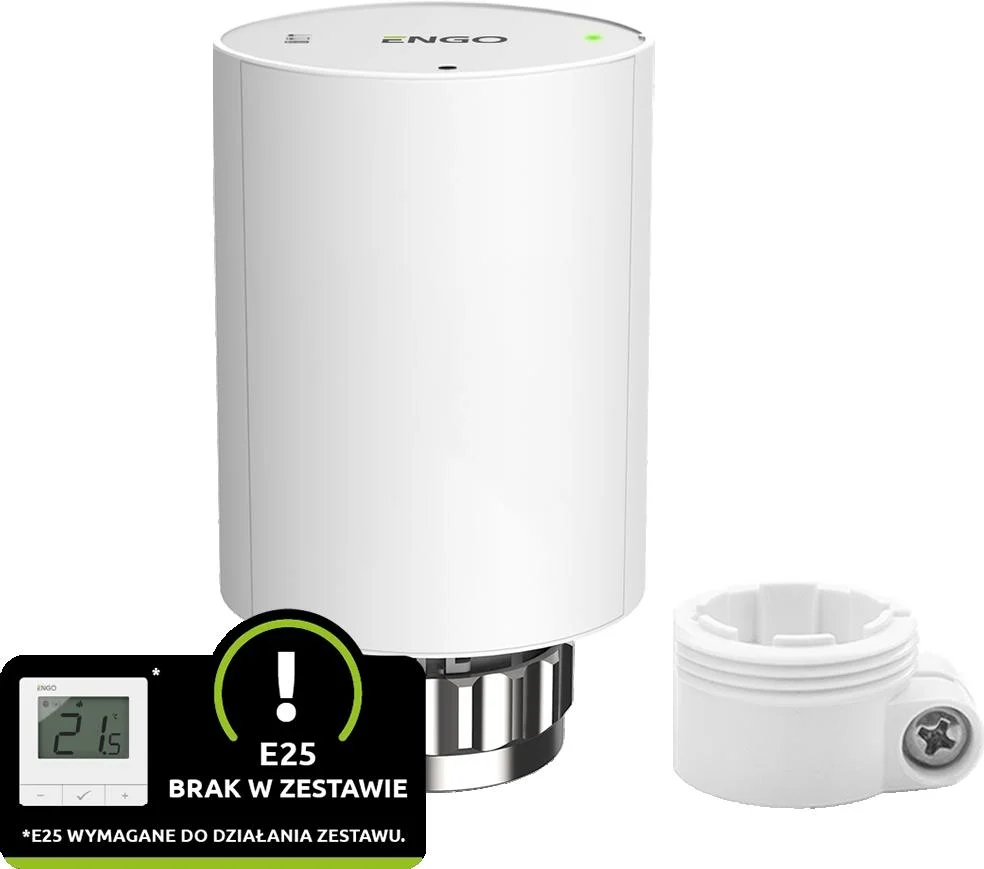 ENGO Controls ETRV-M30+RA - Bezprzewodowa, elektroniczna głowica grzejnikowa, M30x1,5, bateryjne