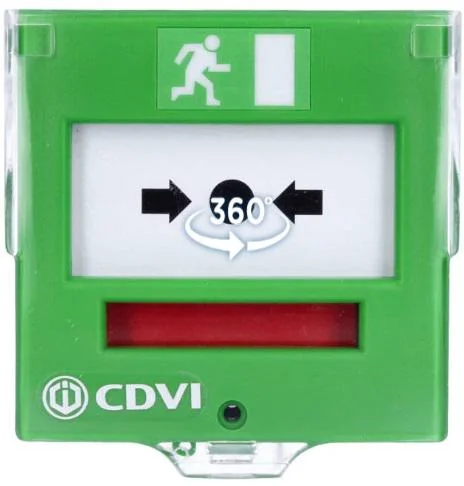 Ewakuacyjny przycisk wyjścia z elastyczną membraną, 2 styki CDVI BBGP2V