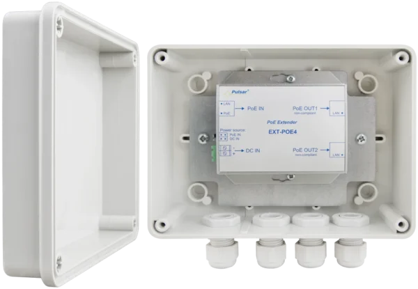 extender poe w obudowie hermetycznej do 2 kamer ip pulsar ex 7f999b31449e4400ad2514bdbd74e4ca