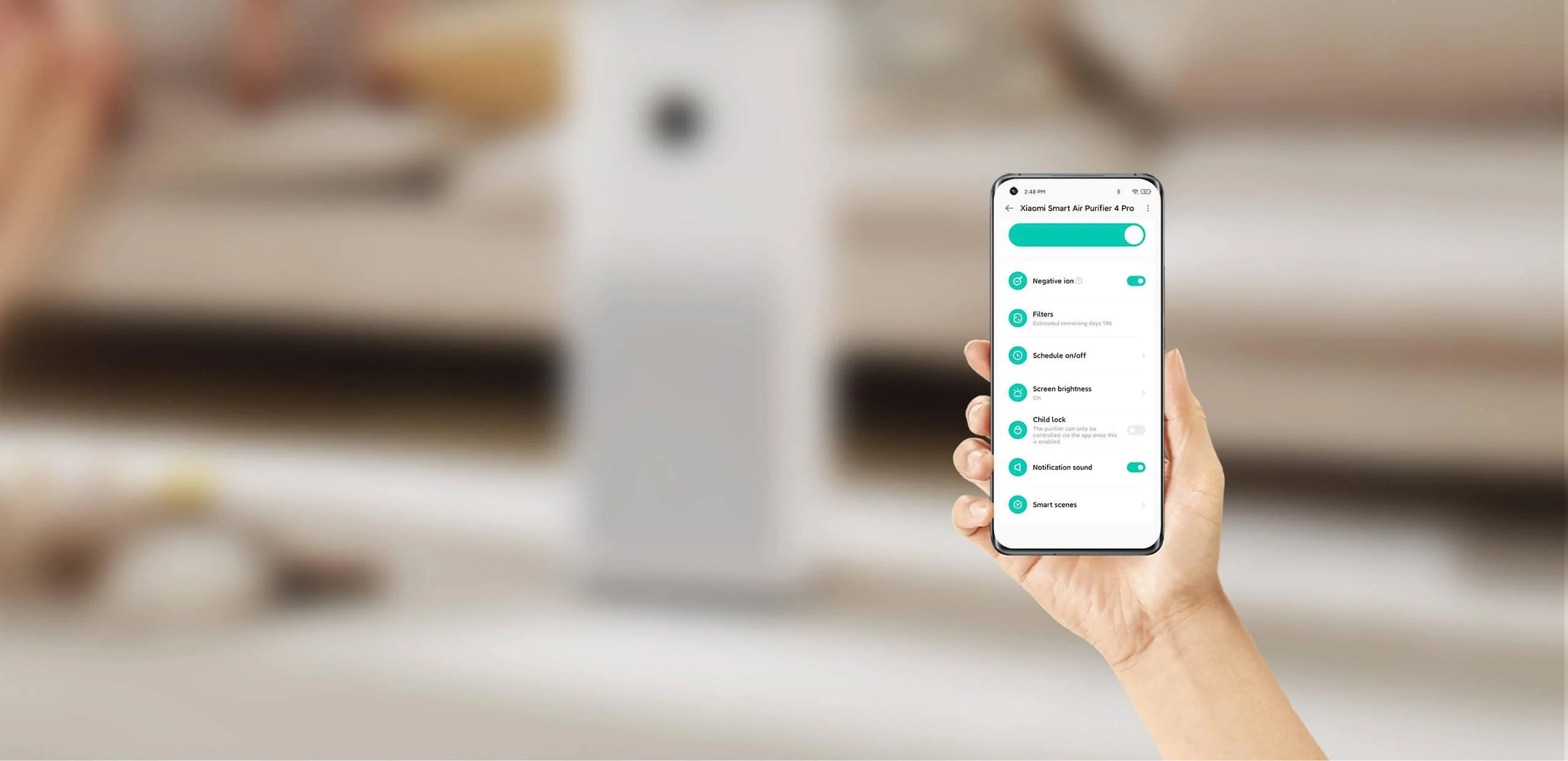 Sparuj swój oczyszczacz powietrza Xiaomi Air Purifier 4 Pro z aplikacją mobilną i odbieraj przypomnienia o wymianie filtra!