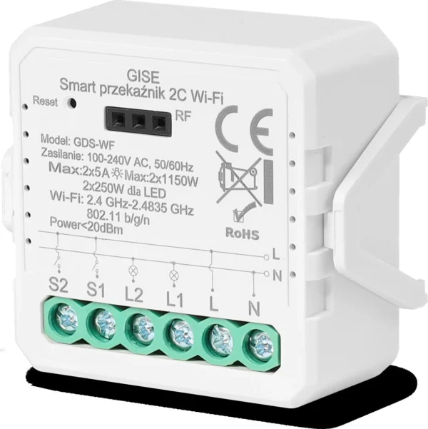 gise smart podwojny modu przekaznikowy wifi tuya gds wf 97557cb907d44bdeaafe48aa69b62d54