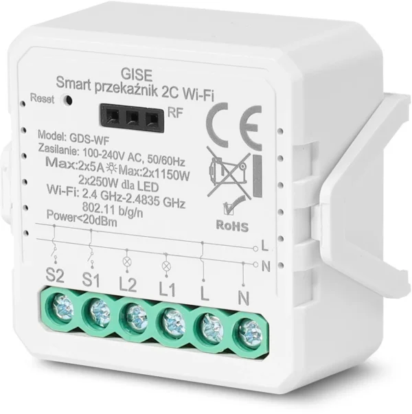 gise smart podwojny modu przekaznikowy wifi tuya gds wf c7fc756528864fb49c097324ff029bca