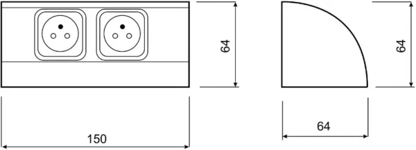 gniazdo meblowe 2x250v ac or ae 1303g orno 1daee8b2893b43f397e860f642e47b00