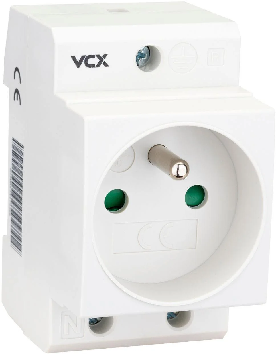 Gniazdo na szyne TH 35 z bolcem uziemiającym 230V VCX GN TH