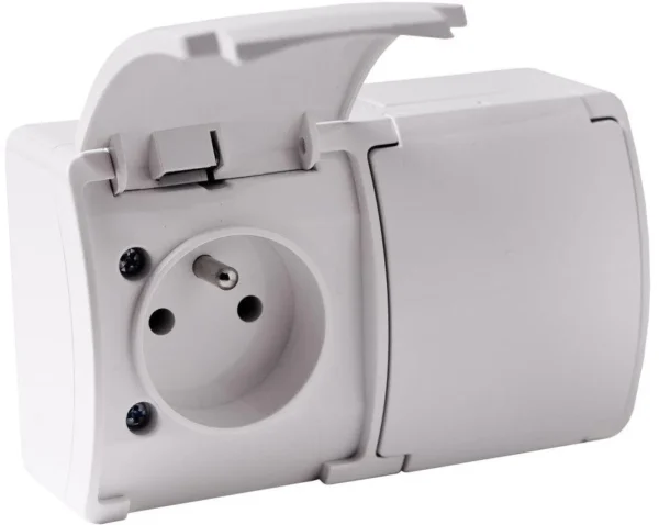 gniazdo natynkowe podwojne z uziemieniem z klapka viplast ko 13d2b7c1683e4f5ea37587cc1d1c6ab1