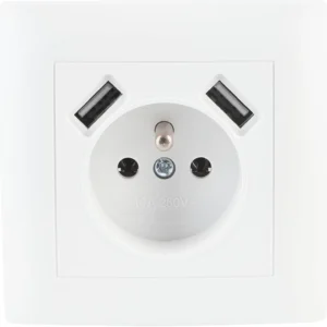 gniazdo pojedyncze z uziemieniem z usb vcx wesa lc 13a biay 65db1a74f04544bdb9d585e3df527613