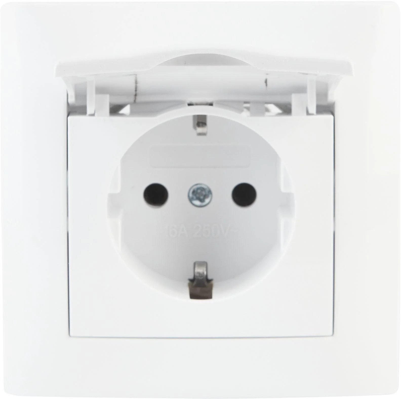 Gniazdo z klapką typ: schuko VCX LC 18 Biały