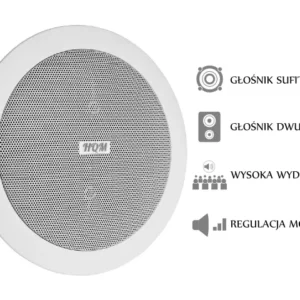 gosnik sufitowy pa hqm soz1024 10w 100v biay 8dca679ff6d74666b2494f5491c473d3