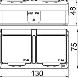 hermes gniazdo hermetyczne podwojne natynkowe z uziemieniem 95b04ec1f7ba4fd1b0607f8058aa92b2