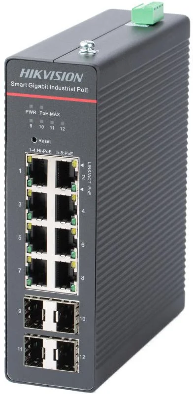 8-portowy gigabitowy przemysłowy switch PoE typu Smart Managed