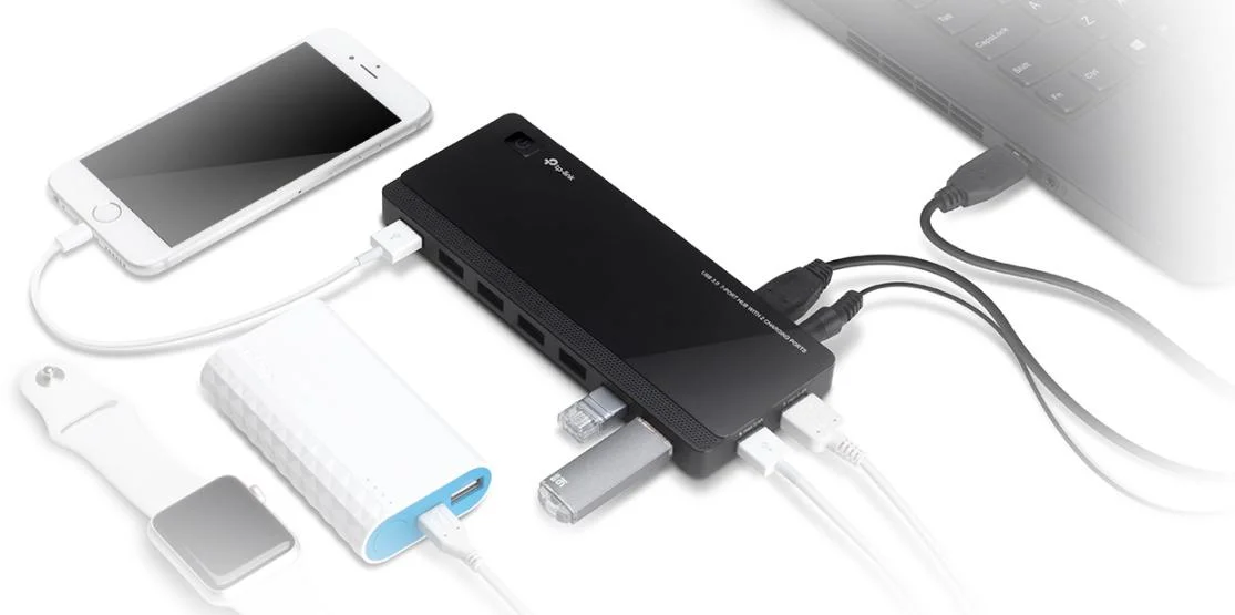 7-portowy hub USB 3.0 z dwoma portami ładującymi