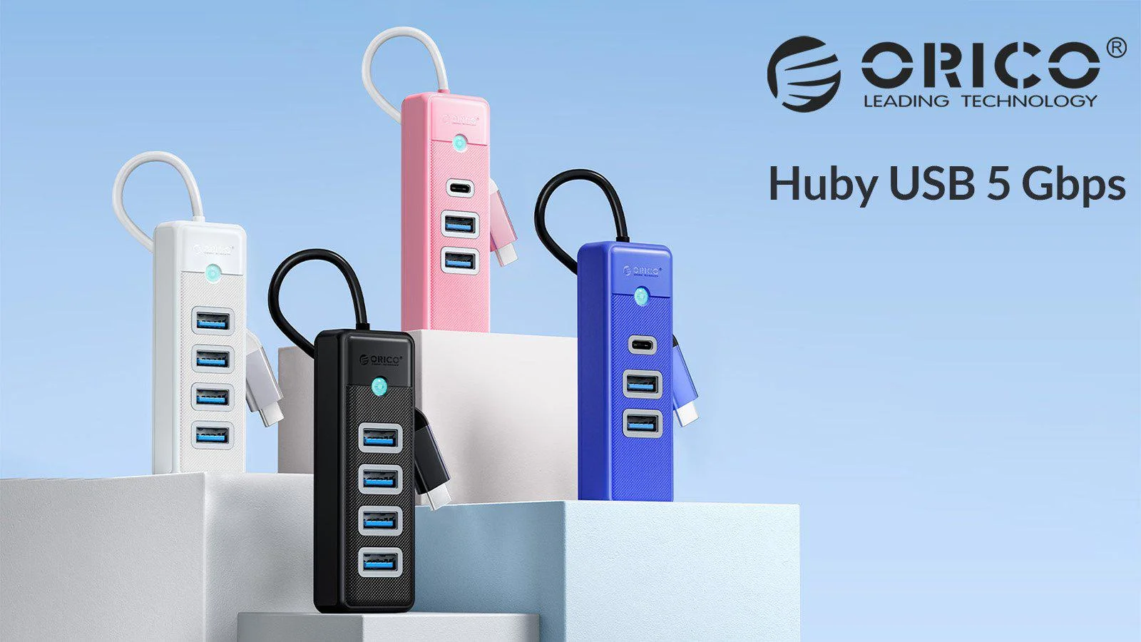 Hub USB-C Orico Hub USB-C 2x USB-A 3.1 + USB-C czarny
