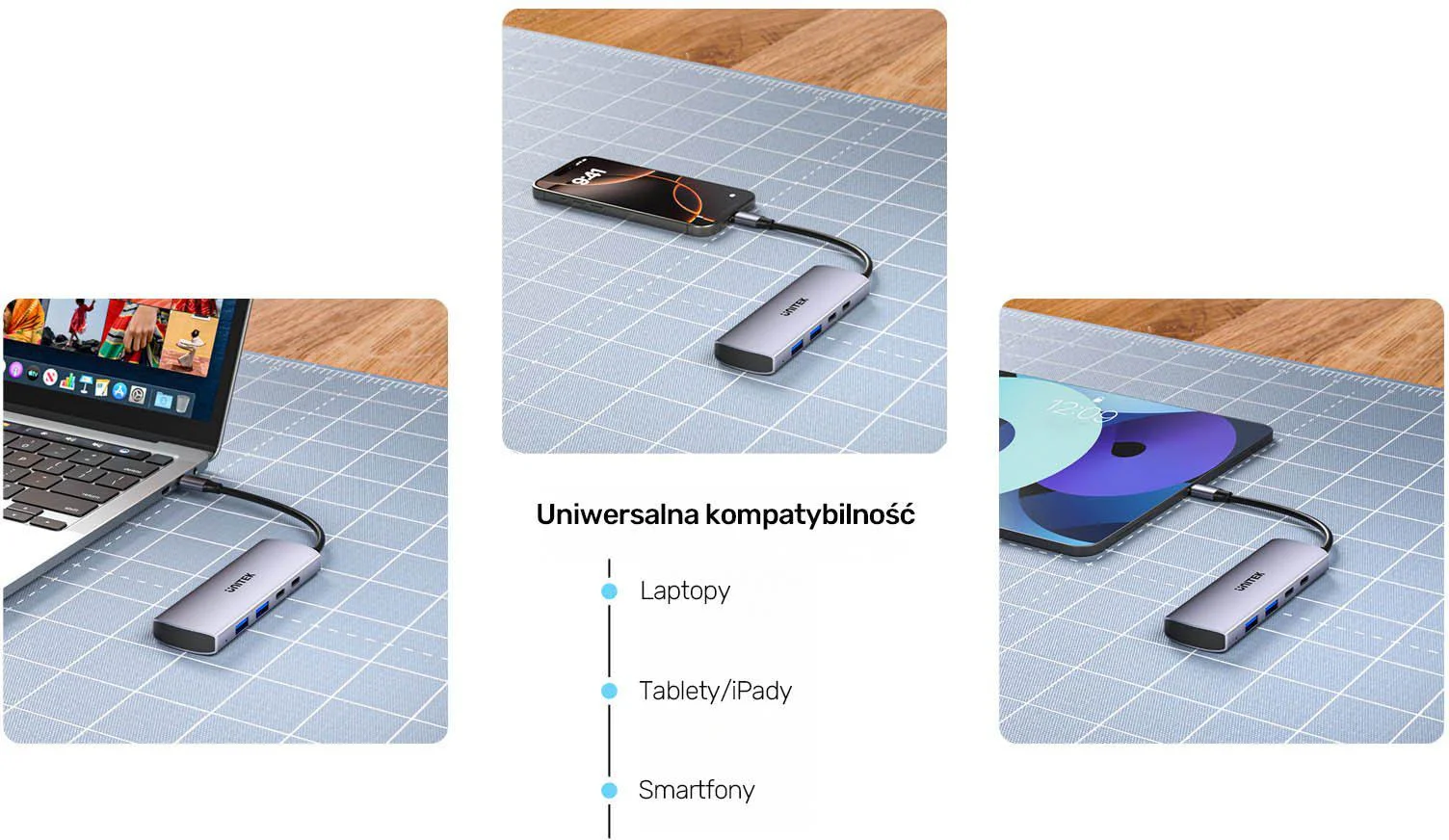 Hub USB-C Unitek Hub 4w1 USB-C 10 Gbps, 2x USB-A i 2x USB-C