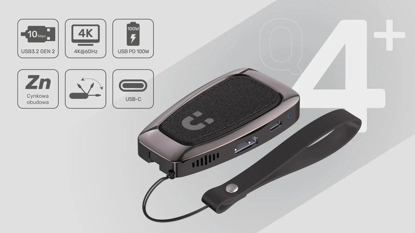 Hub USB Unitek USB-C 10 Gbps, HDMI 2.0 USB-C z PD 100W