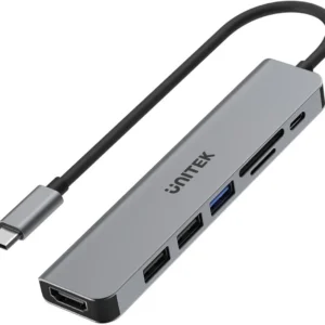 hub usb unitek usb c aluminium 7w1 767499b2dfb142298276f8668ea66c07