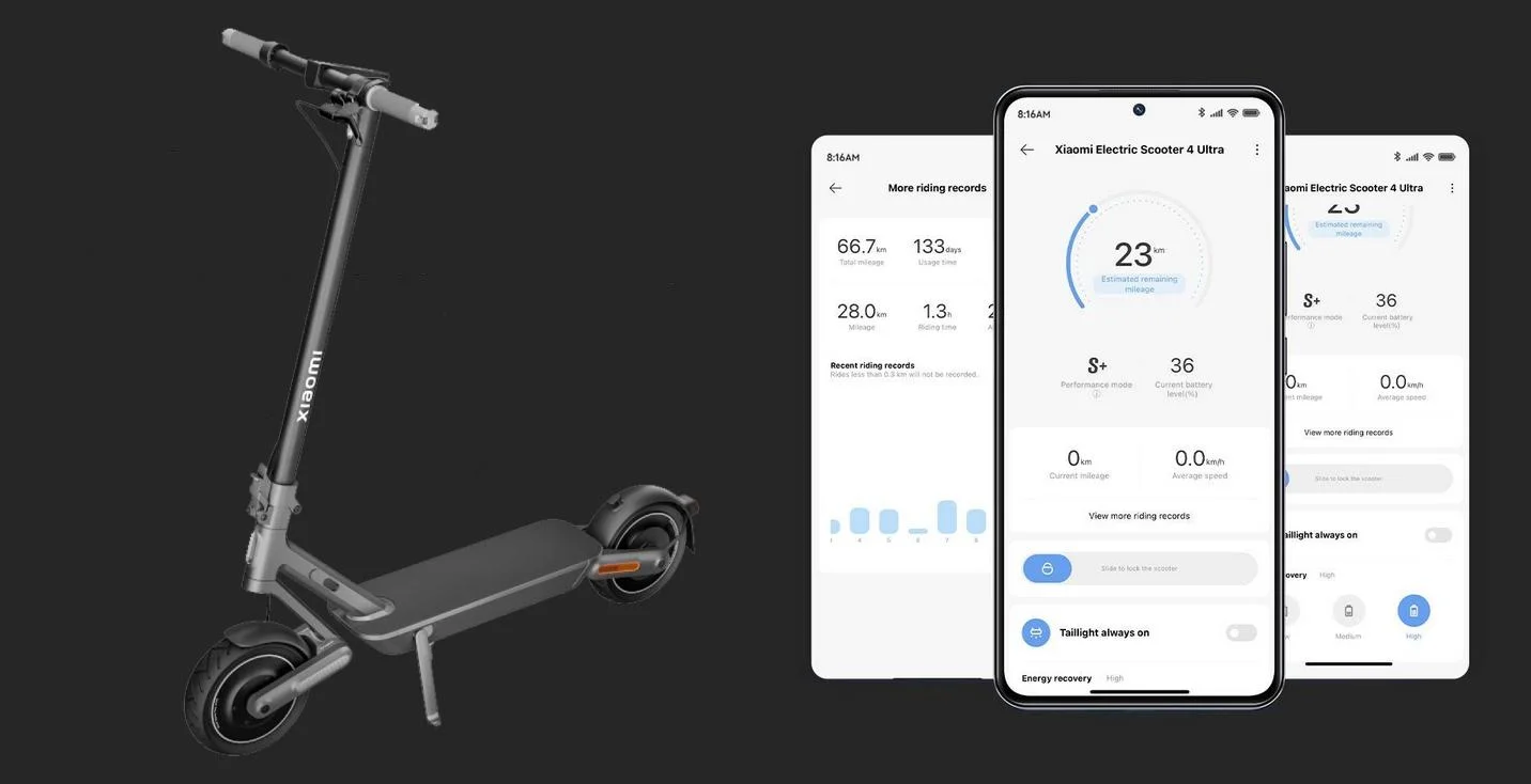 Hulajnoga elektryczna Xiaomi Electric Scooter 4 Ultra GE kompatybilna z aplikacją Mi Home