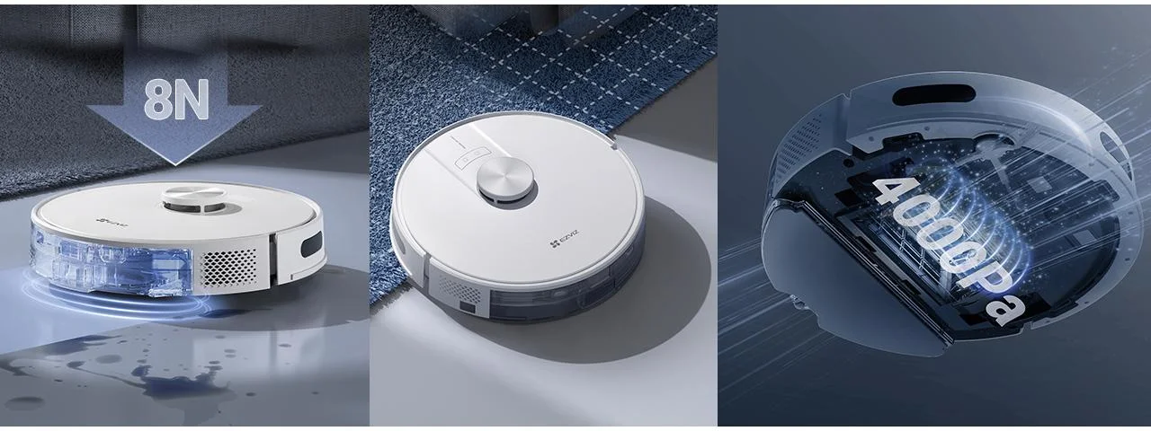 Inteligentny robot sprzątający i mopujący EZVIZ RE4 - przystosowany do sprzątania każdego, nawet najbardziej ukrytego kąta