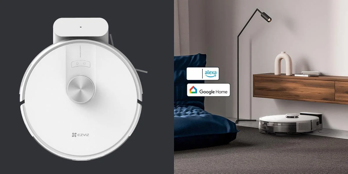Inteligentny robot sprzątający i mopujący EZVIZ RE4 - przemyślana konstrukcja i integracja z Amazon Alexa oraz Google Home