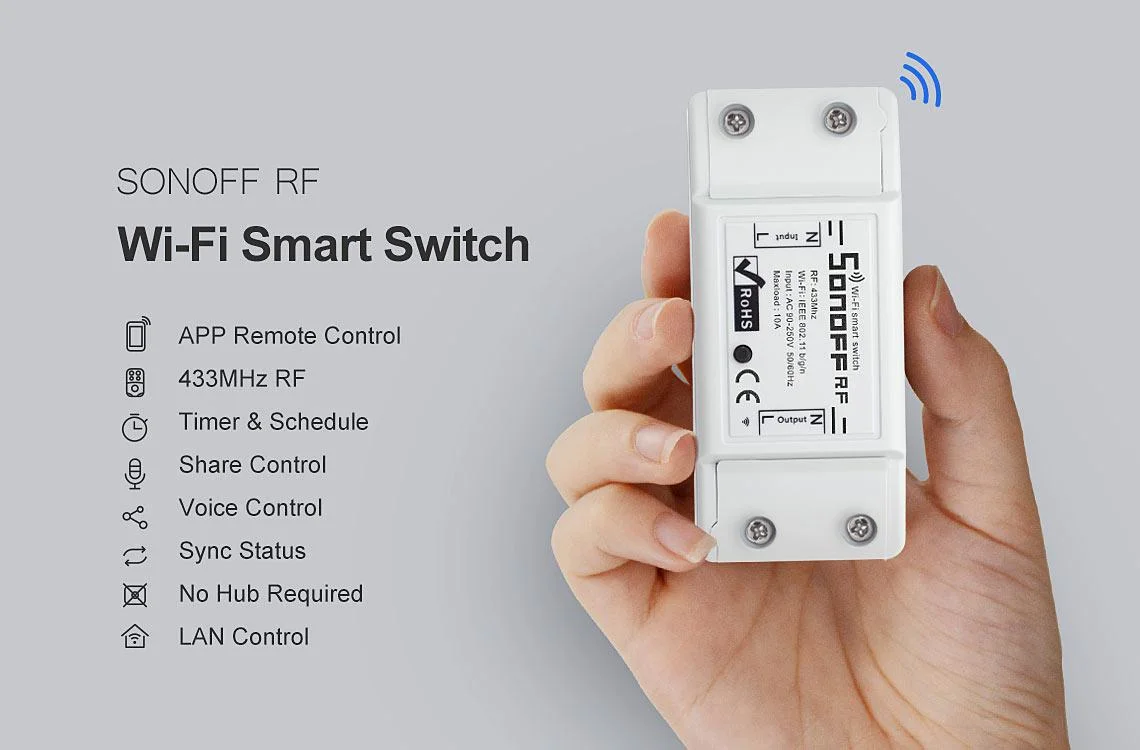 Inteligentny przełącznik WiFi + RF 433 Sonoff RF R2