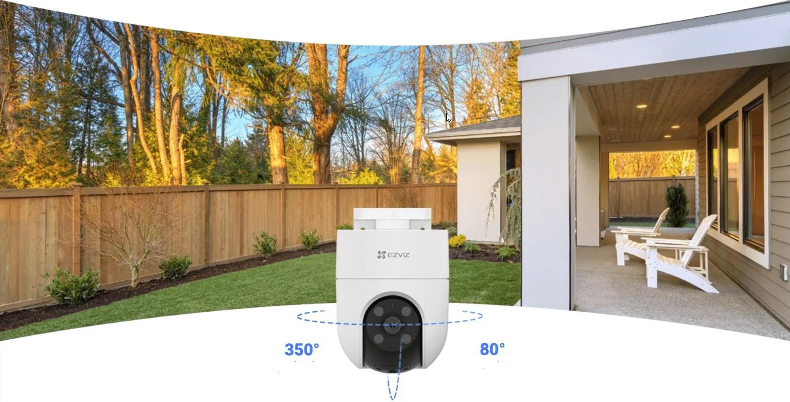 Brak niechronionych obszarów dzięki panoramicznemu obrazowi 360° o rozdzielczości 2K