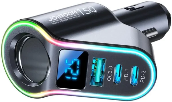 joyroom szybka adowarka samochodowa 4w1 usb a qc30 2xusb c p 5bcdddce1b0f456ea1de9b87f53027b7