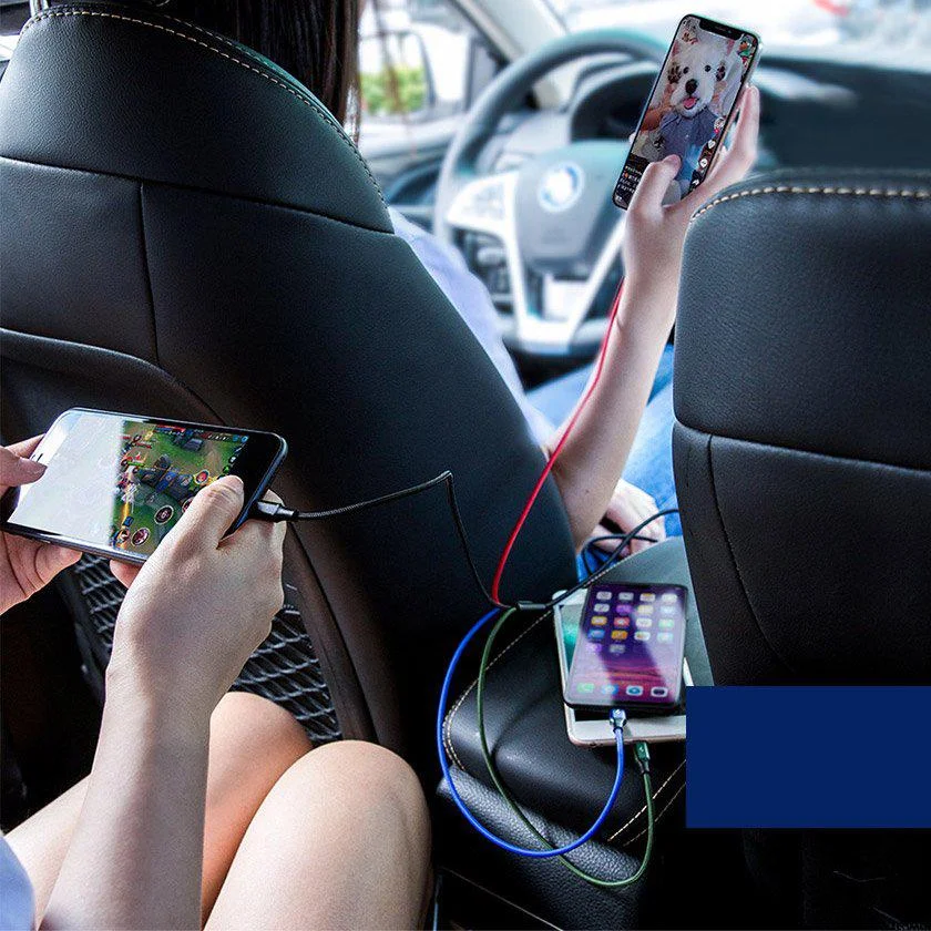 KABEL 4w1 USB-A / Lighting iPhone 2x USB-C micro-USB Baseus Cafule CA1T4-B01 1.2m 3.5A W OPLOCIE