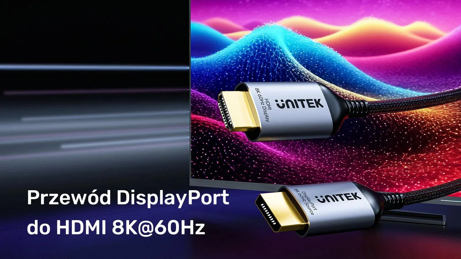Kabel DisplayPort Unitek 1.4 do HDMI 2.1, 8K, 1,8m