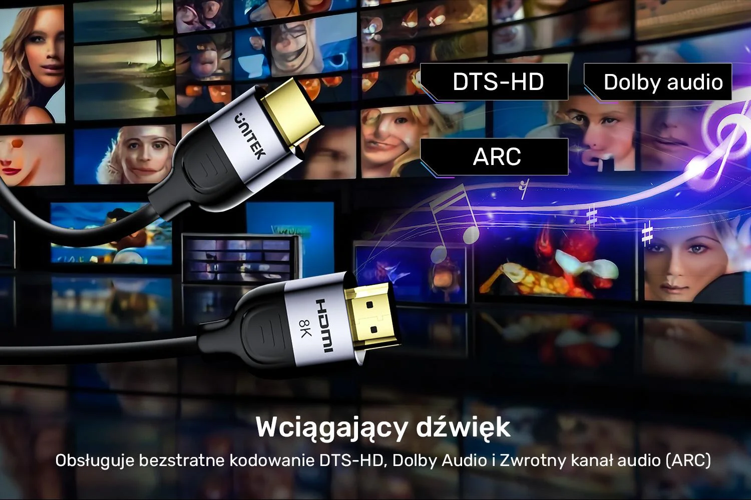 Kabel HDMI Unitek 2.1 8K 60Hz, czarny, 3m