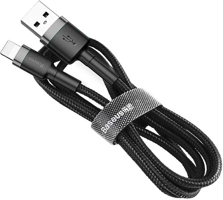 Baseus Cafule Cable CALKLF-AG1 50 cm USB / Lightning QC 3.0 2.4 A – kabel ładujący z rzepem