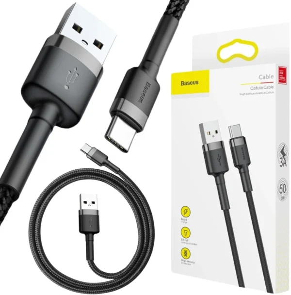 kabel usb a usb c baseus cafule catklf ag1 50cm 3a qc 30 cza a679bf19c8254eaaa771e82b8511d08d
