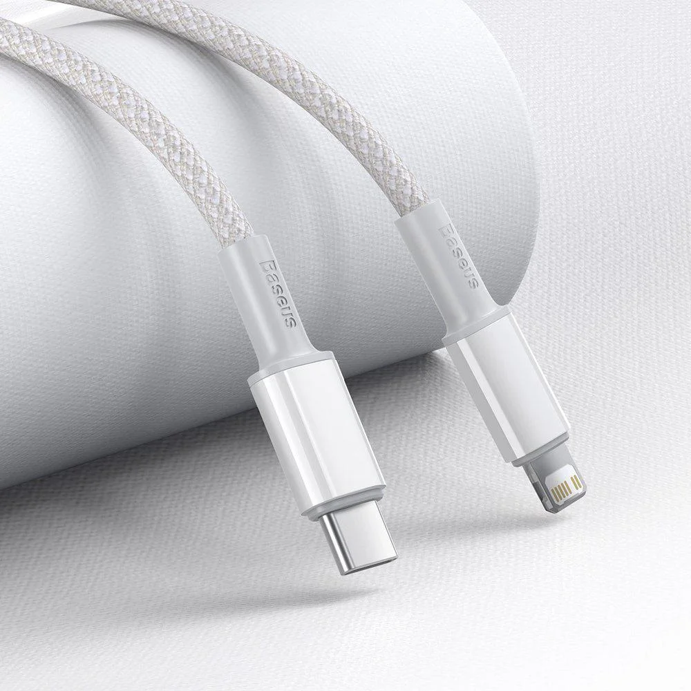 KABEL USB-C / Lightning iPhone Baseus Cafule CATLGD-A02 2m 20W PD Quick Charging BIAŁY W OPLOCIE