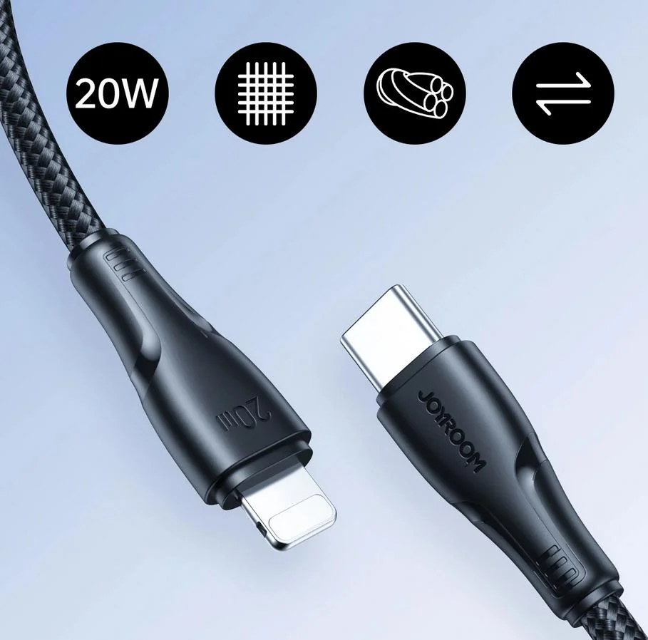 Kabel USB-C / Lightning Joyroom S-CL020A11 120cm 20W w oplocie czarny