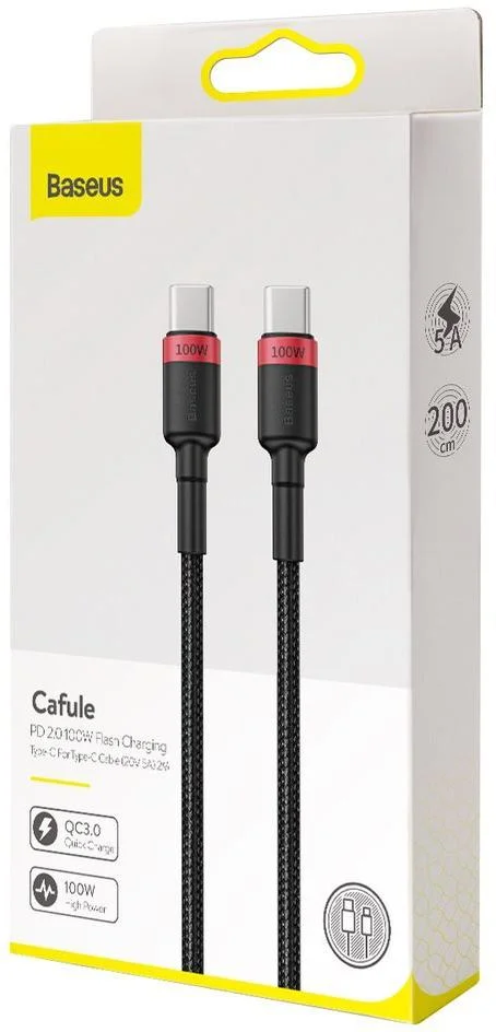 kabel usb c usb c baseus cafule catklf al91 200cm 100w 5a pd 0dc79de03ee64d38984808f3eec240a5