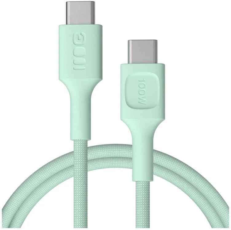 KABEL USB-C / USB-C Greencell PowerStream 120cm PD 100W zielony w oplocie - najważniejsze cechy: