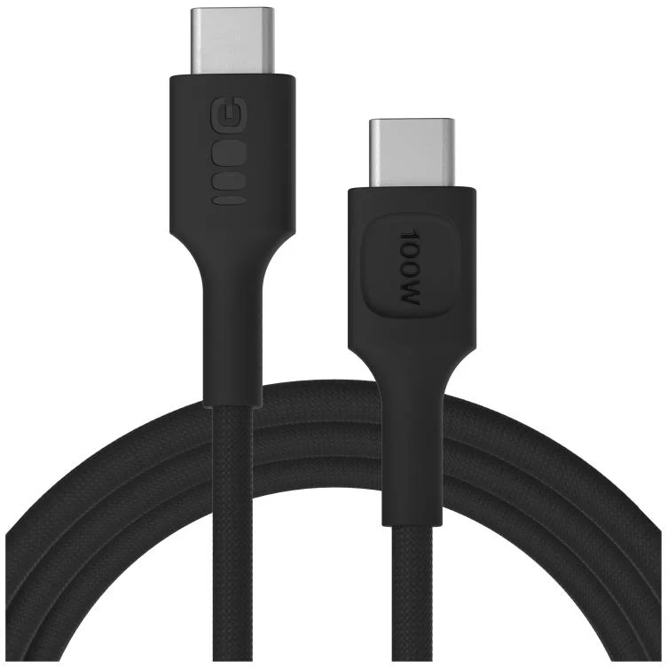 KABEL USB-C / USB-C Greencell PowerStream 200cm PD 100W czarny w oplocie - najważniejsze cechy: