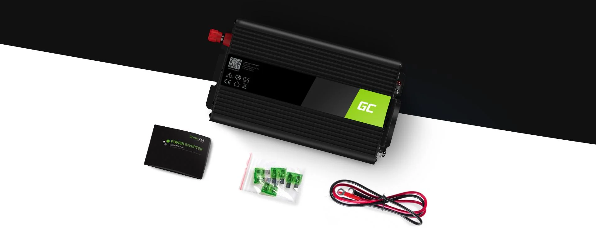 PRZETWORNICA NAPIĘCIA INWERTER Green Cell 12V / 230V 150W/300W MODYFIKOWANA SINUSOIDA INV06